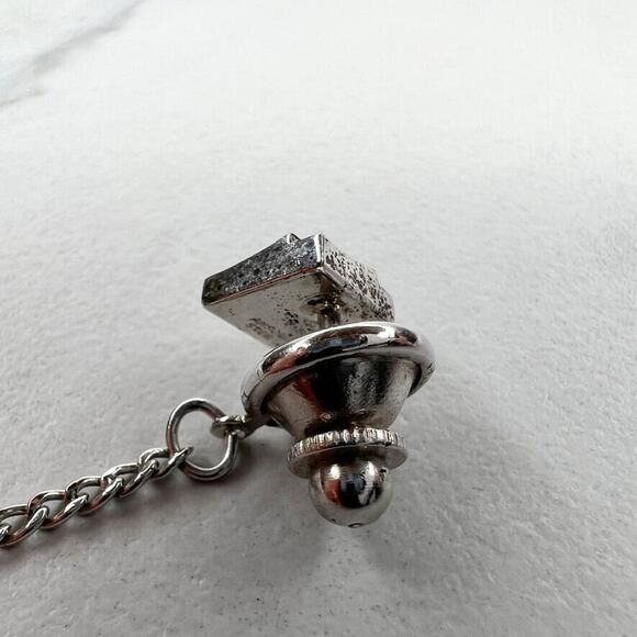 Anson Vintage Sterling Silver Square Lapel Tie Tack Pin - Picture 5 of 8